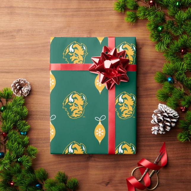 Holiday | North Dakota State Bison Head Wrapping Paper (Holiday Gift)