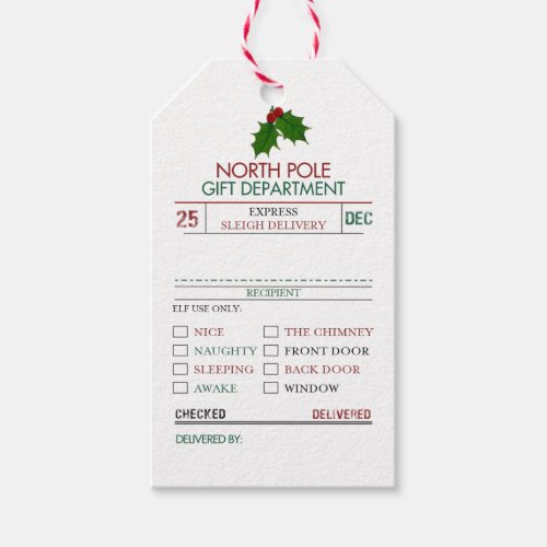 Holiday North Pole Gift Tags