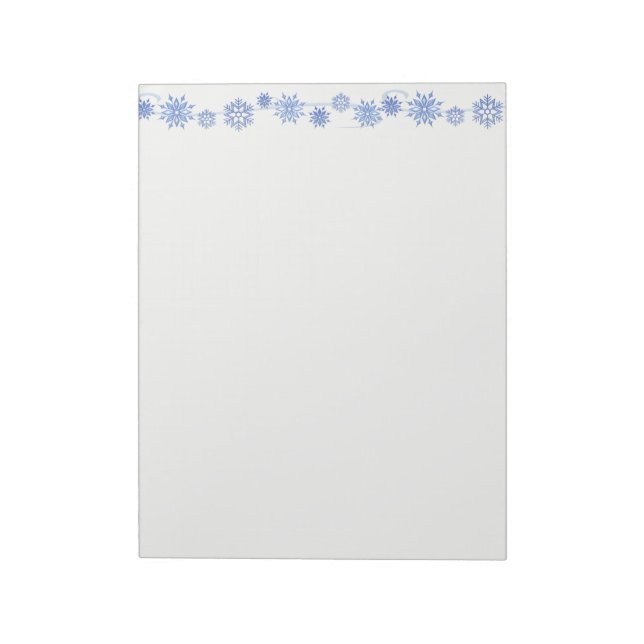 Holiday Notepad-Blue Snowflakes Notepad (Rotated)