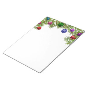 Holiday Notepad-Fir Bough Ornaments Notepad