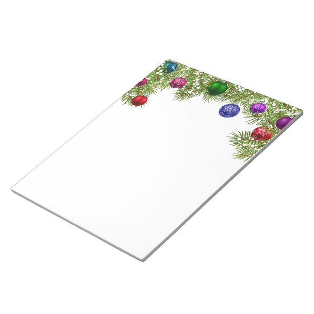 Holiday Notepad-Fir Bough Ornaments Notepad (Angled)