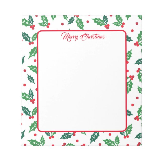 Holiday Notepad Holly (Front)