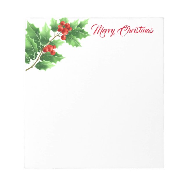 Holiday Notepad-Holly Notepad (Front)