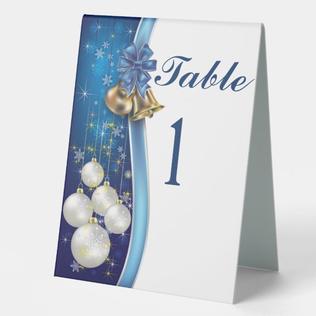 Holiday Numbered Customize  Table Tent Sign (Front)