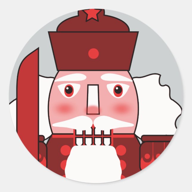Holiday Nutcracker Classic Round Sticker (Front)