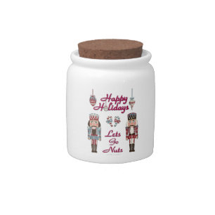 Holiday Nutcracker Lets Go Nuts Candy Jar