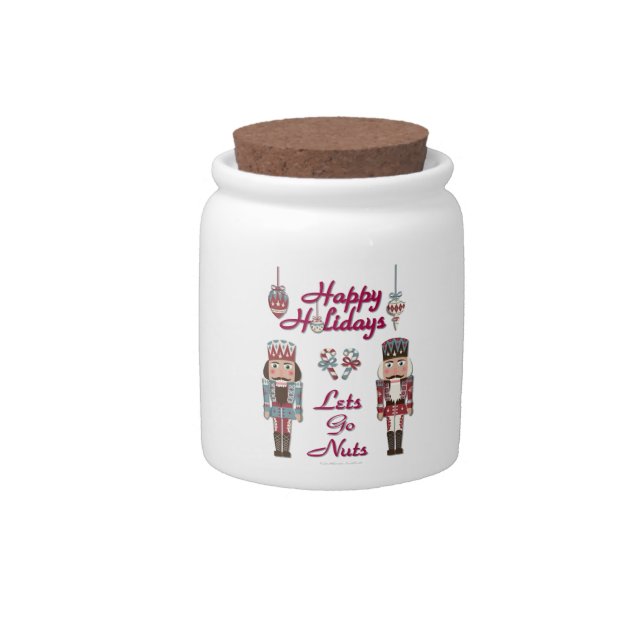 Holiday Nutcracker Lets Go Nuts Candy Jar (Front)