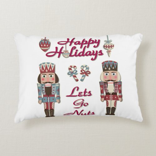 Holiday Nutcracker Lets Go Nuts Decorative Pillow