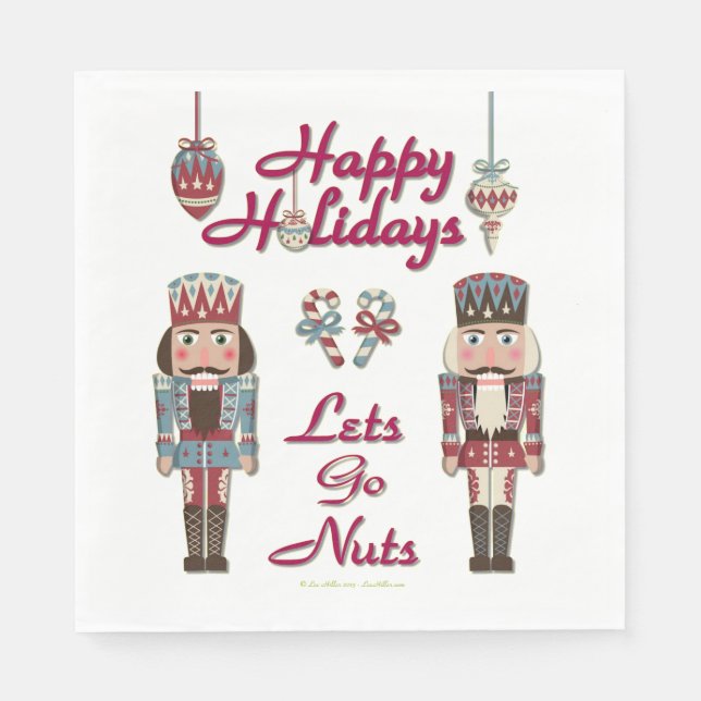 Holiday Nutcracker Lets Go Nuts Paper Napkins (Front)