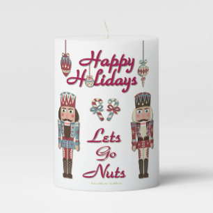 Holiday Nutcracker Lets Go Nuts Pillar Candle
