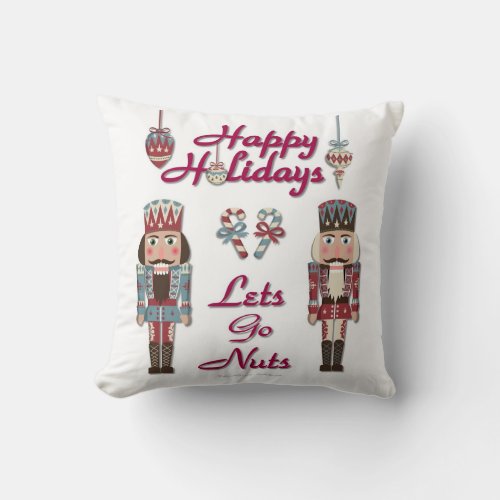 Holiday Nutcracker Lets Go Nuts Pillow