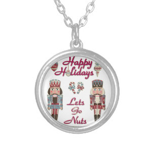 Holiday Nutcracker Lets Go Nuts Silver Plated Necklace