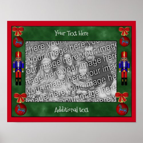 Holiday Nutcracker Ornaments Frame Add Your Photo  Poster