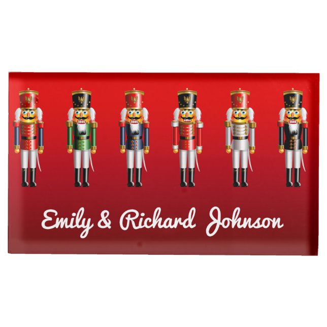Holiday Nutcracker Toy Soldiers Table Number Holder (Front)