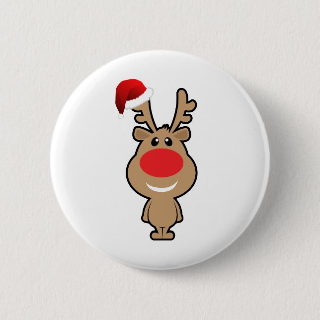 Holiday of funny Christmas santa Pinback Button (Front)