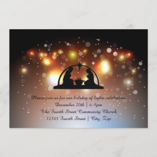 Holiday of LIghts Nativity - Christmas Invitation