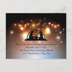 Holiday of LIghts Nativity - Christmas Postcard