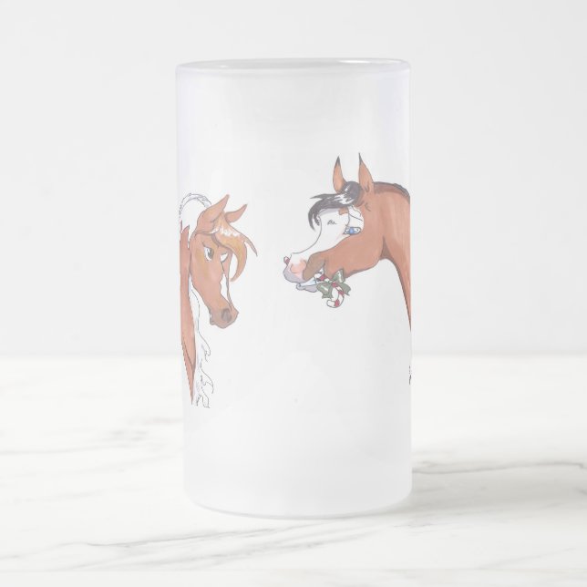 Holiday offering frosted glass beer mug (Center)