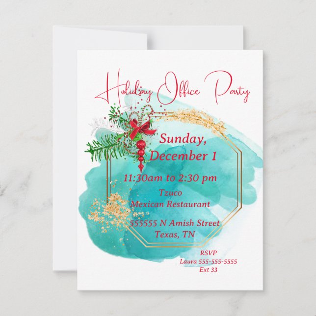 Holiday Office Party Invitation (Front)