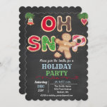Holiday Oh Snap Gingerbread Cookie Invitation<br><div class="desc">Holiday Oh Snap Gingerbread Cookie Chalkboard Invitation</div>