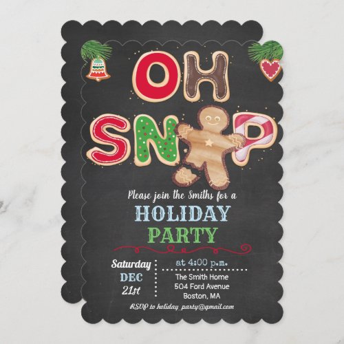 Holiday Oh Snap Gingerbread Cookie Invitation