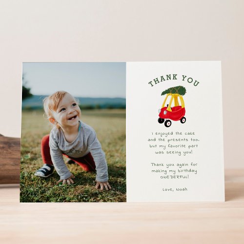 Holiday Onederful Birthday Photo Thank You Cards