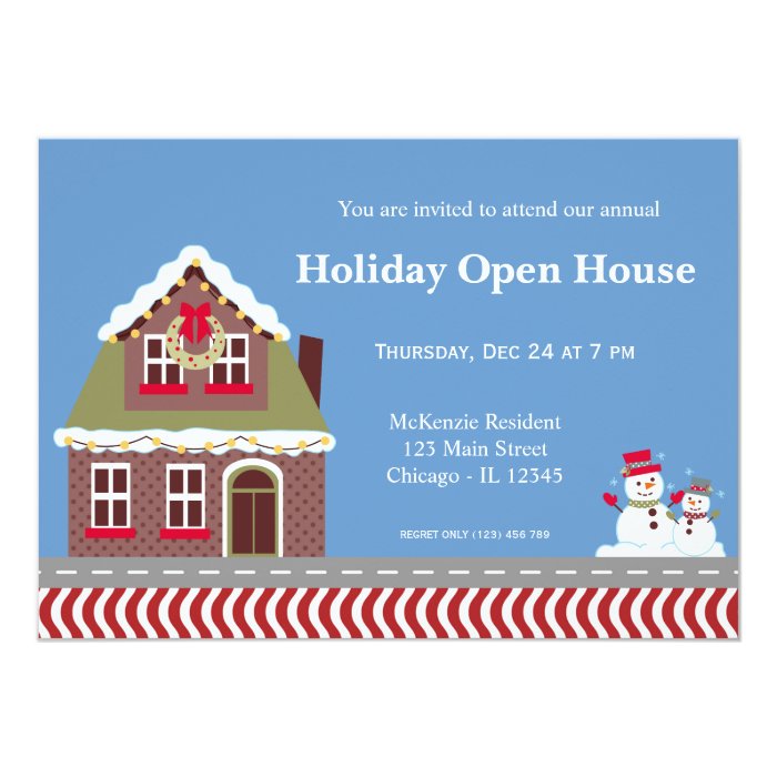 holiday open house card zazzle open house cards