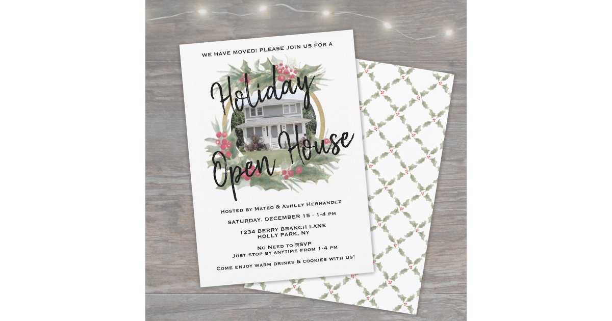 Holiday Open House | Christmas Housewarming Party Invitation | Zazzle