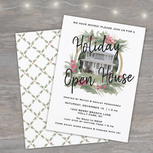 Holiday Open House  Christmas Housewarming Party Invitation