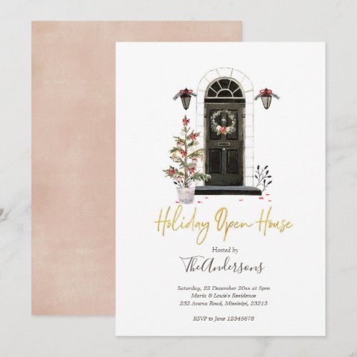 Holiday Open House Christmas Party Invitation