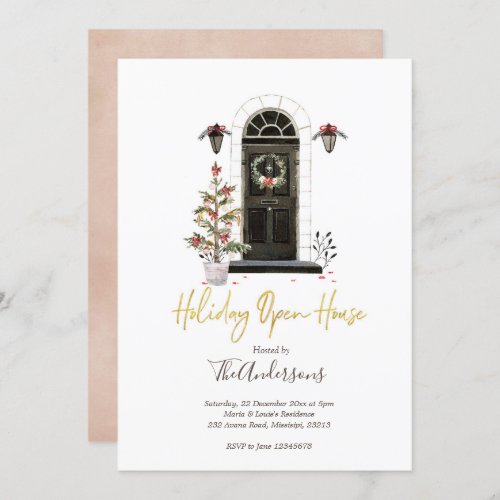 Holiday Open House Christmas Party Invitation