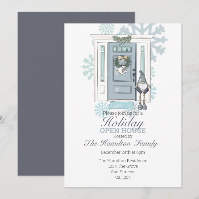 Holiday Open House Christmas Party Invitation (Front/Back)