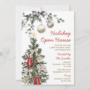 Holiday Open House Christmas Tree Holiday Party Invitation