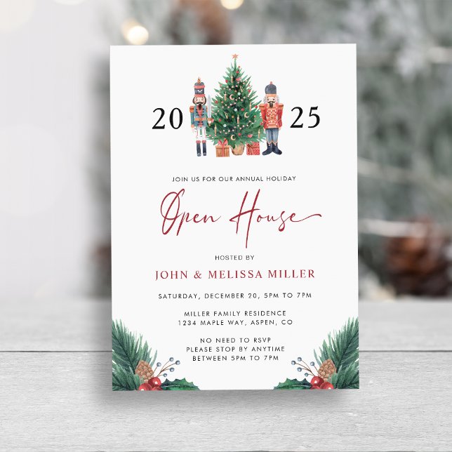 Holiday Open House Invitation (2025 Nutcracker Christmas Holiday Open House Invitation by Painted Paperie
)