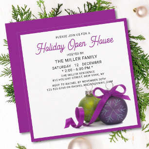 Holiday Open House Modern Minimalist Christmas Invitation