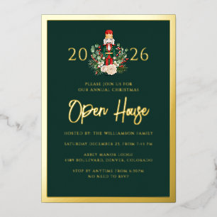 Holiday Open House Nutcracker Christmas 2026 Party Foil Invitation