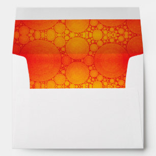 Holiday Orange Yellow Circle Pattern Festive Lined Envelope