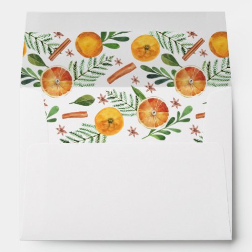 Holiday Oranges  Cinnamon Sticks Envelope