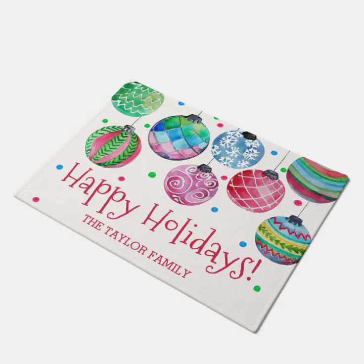 Holiday Ornament Christmas Doormat Zazzle