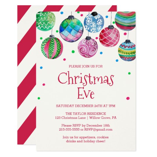 Christmas Ornament Party Invitations 1