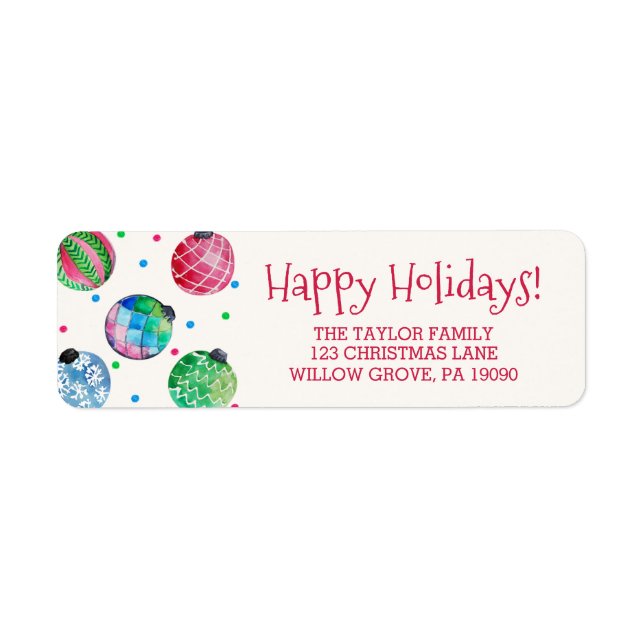Holiday Ornament Christmas Label (Front)