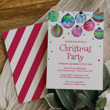 Holiday Ornament Christmas Party Invitation by ChristmasPaperCo at Zazzle
