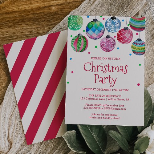 Holiday Ornament Christmas Party Invitation