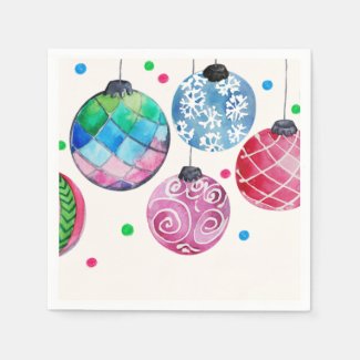Holiday Ornament Christmas Party Napkins