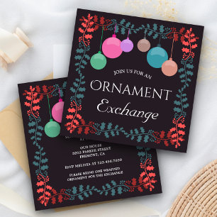 Holiday Ornament Exchange Christmas Party Invitation