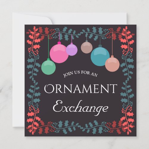 Holiday Ornament Exchange Christmas Party Invitation
