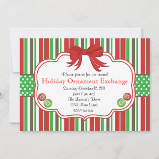 Holiday Ornament Exchange Ginger Bread Men Invitation