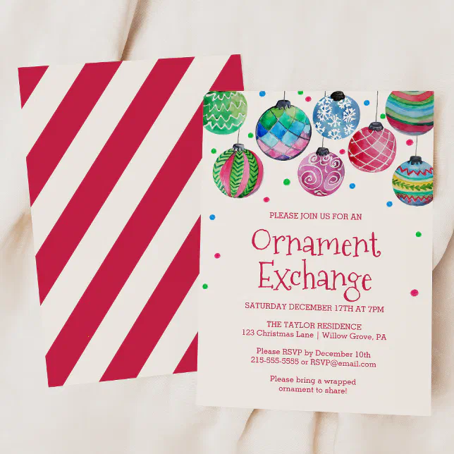 Holiday Ornament Exchange Party Invitation Zazzle