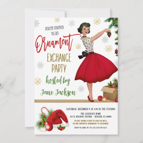 Holiday Ornament Exchange Party Invitation