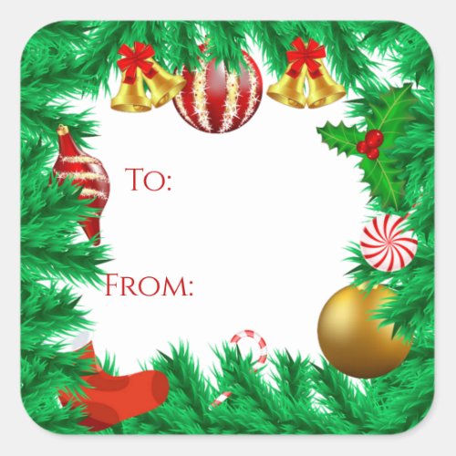 Holiday Ornament Gift Tag Stickers